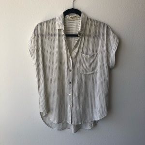 Cute cap sleeve button down blouse